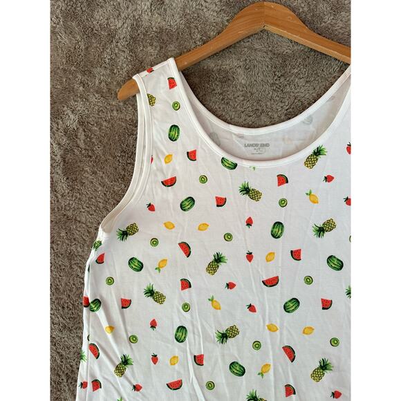 Lands' End Fruit Print Tank Top Summer Shirt XL Tall XLT 18 Women's - Picture 3 of 6